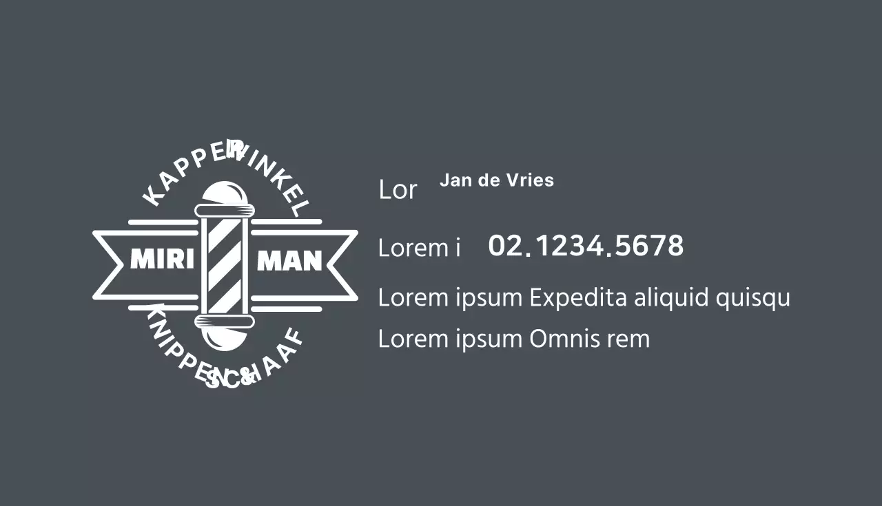 Grijs Retro het Adreskaartje van de Salon van de Embleemschoonheid