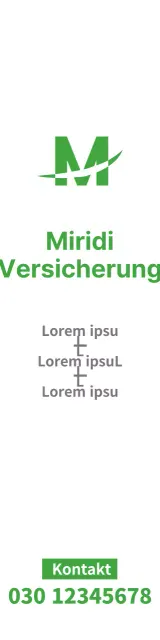 Versicherungsberatung mit grünem, sauberem Logo und Text