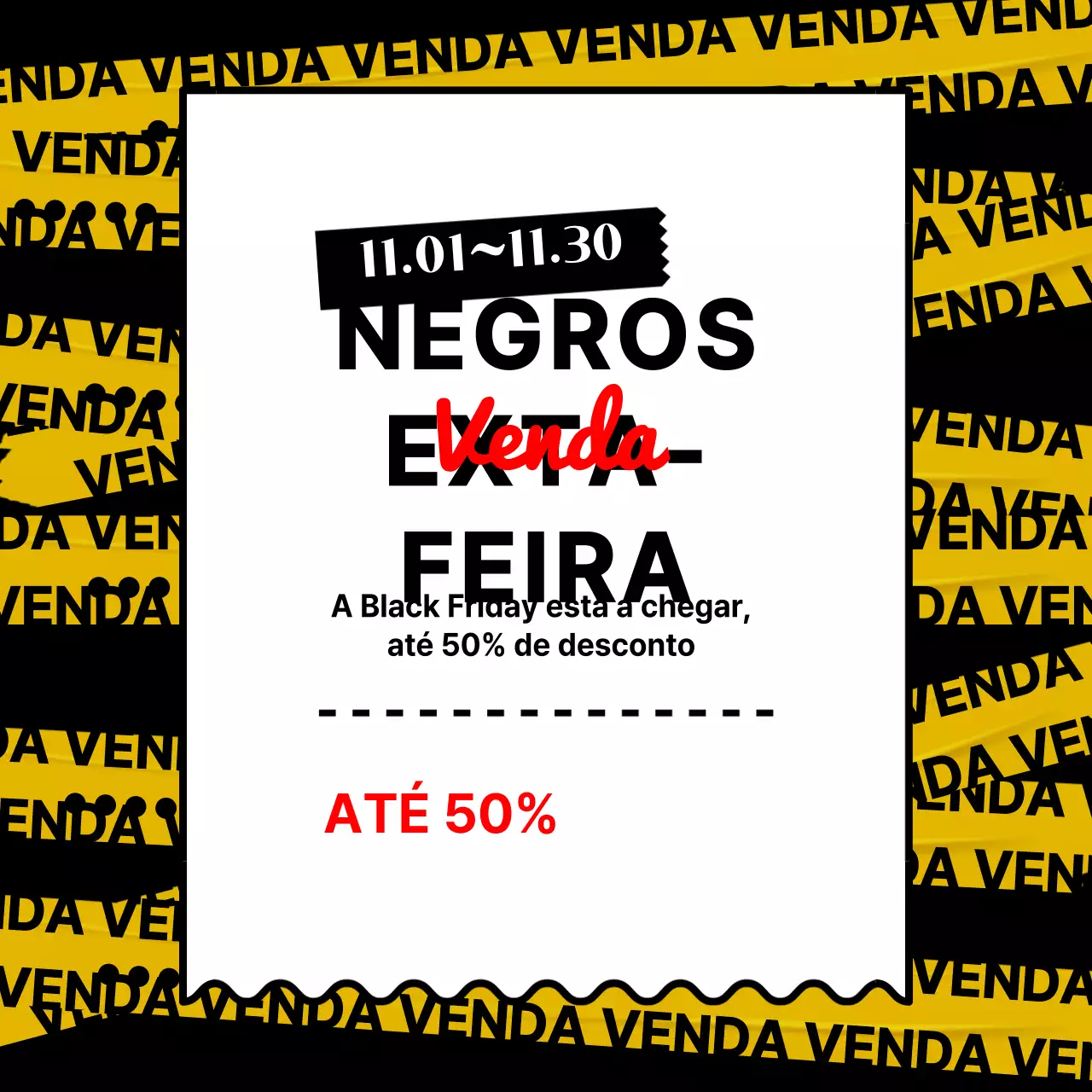 Black Friday em preto e amarelo