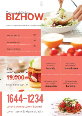 Promociona el menú de tu restaurante de pasta bizhouse