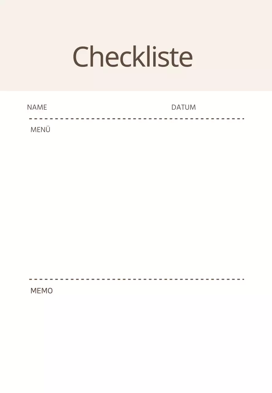 Beige Linien Einfache Checkliste