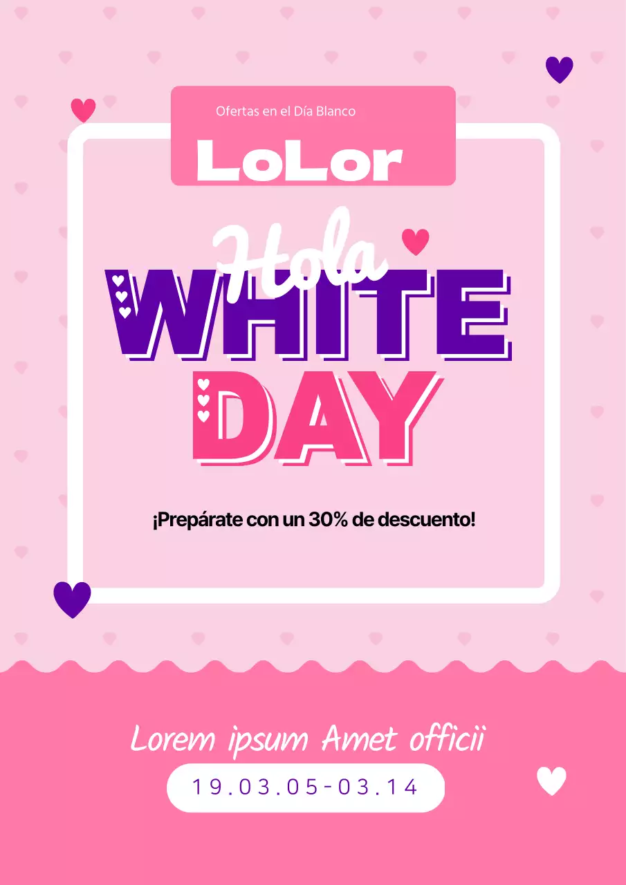 Promocione su evento del Día Blanco con un bonito concepto rosa