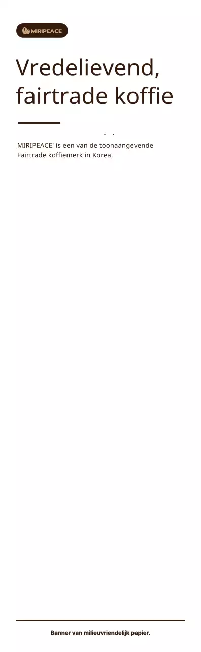 Bruine, eenvoudige tekstinformatie over Fairtrade koffie op het schap