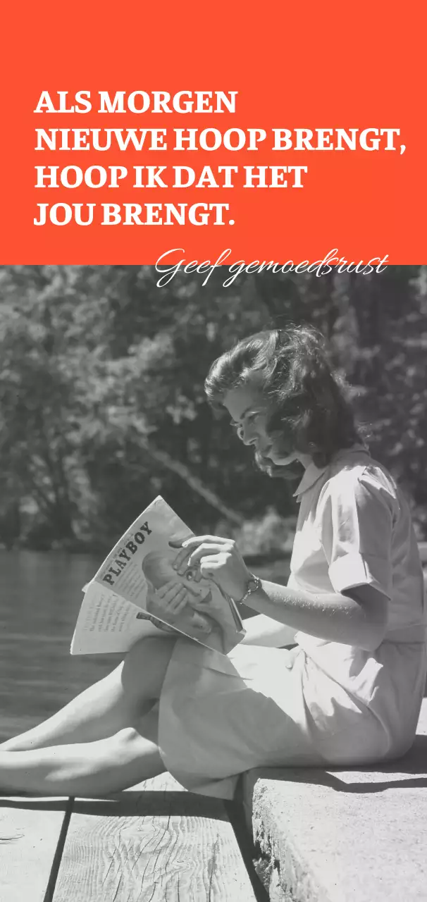 Sentimentele koopwaar met een vintage zwart-witfoto van een vrouw in oranje.