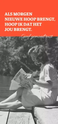 Sentimentele koopwaar met een vintage zwart-witfoto van een vrouw in oranje.