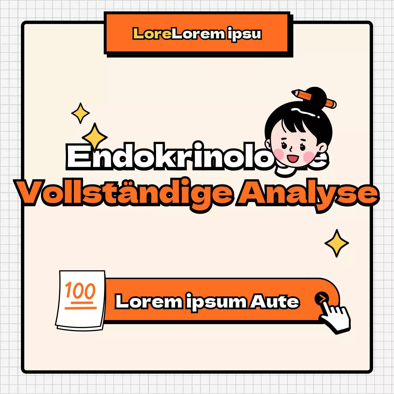 Orangefarbene und fleischfarbene endokrine Analyse CardNews