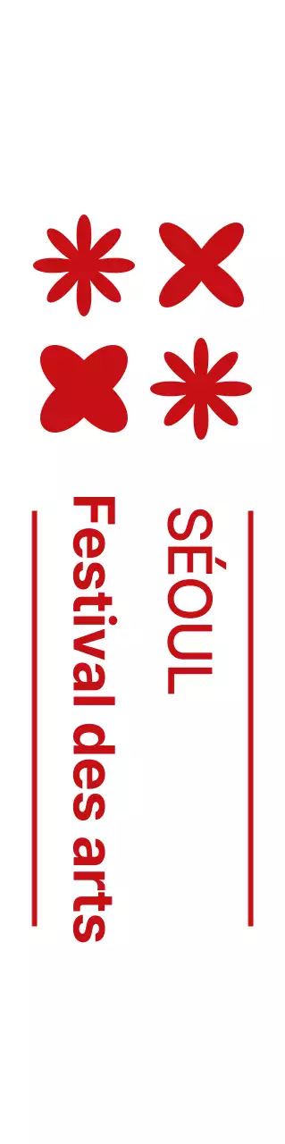 Rouge et blanc simple festival des arts symbole icône logo style festival culturel promotion et promotion