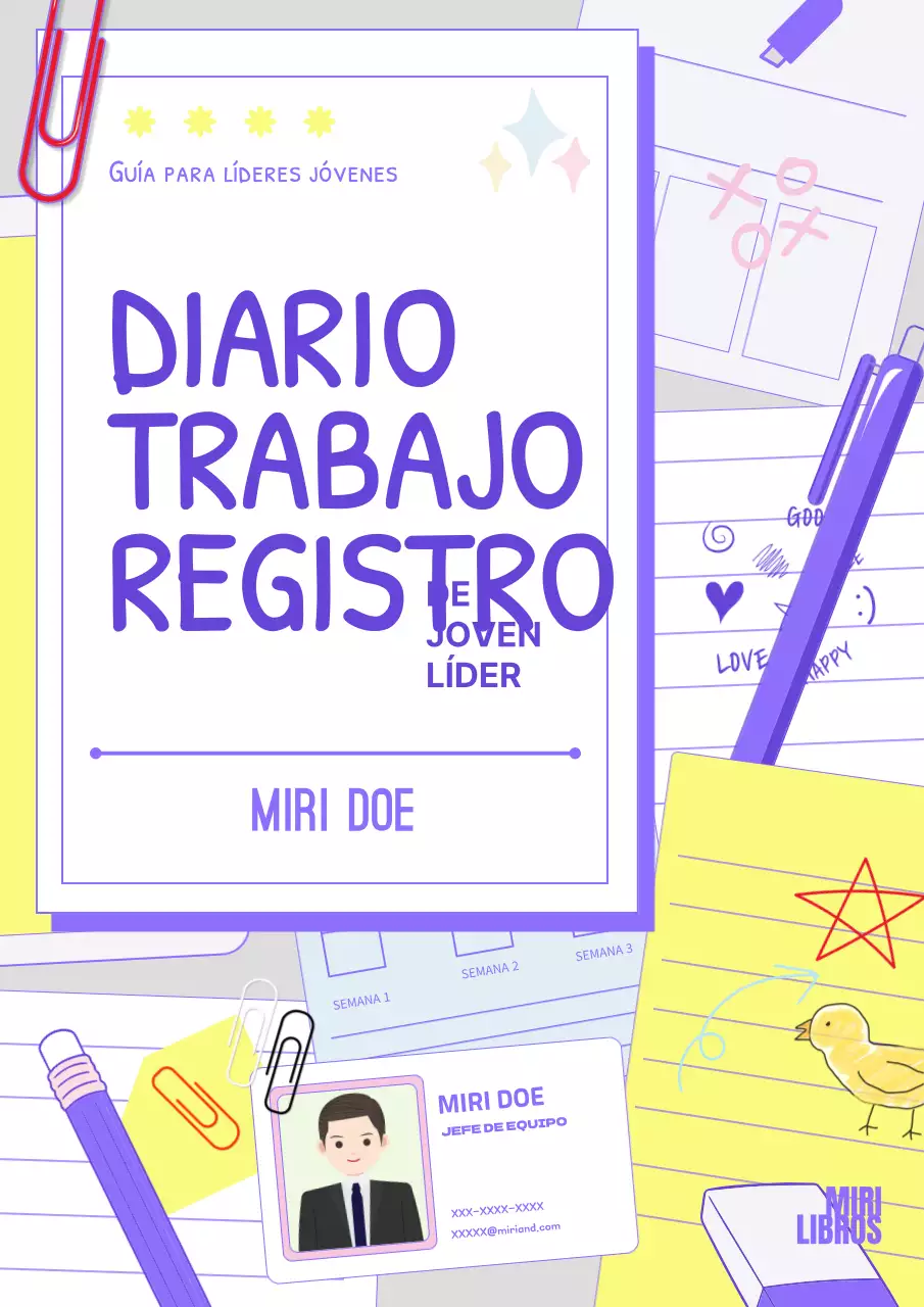 Purple Yellow Young Kitschy Cuaderno Diario de superación personal