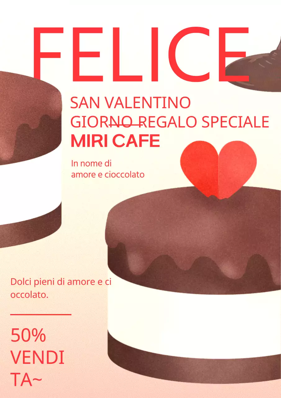 Saldi di San Valentino in rosso e cioccolato
