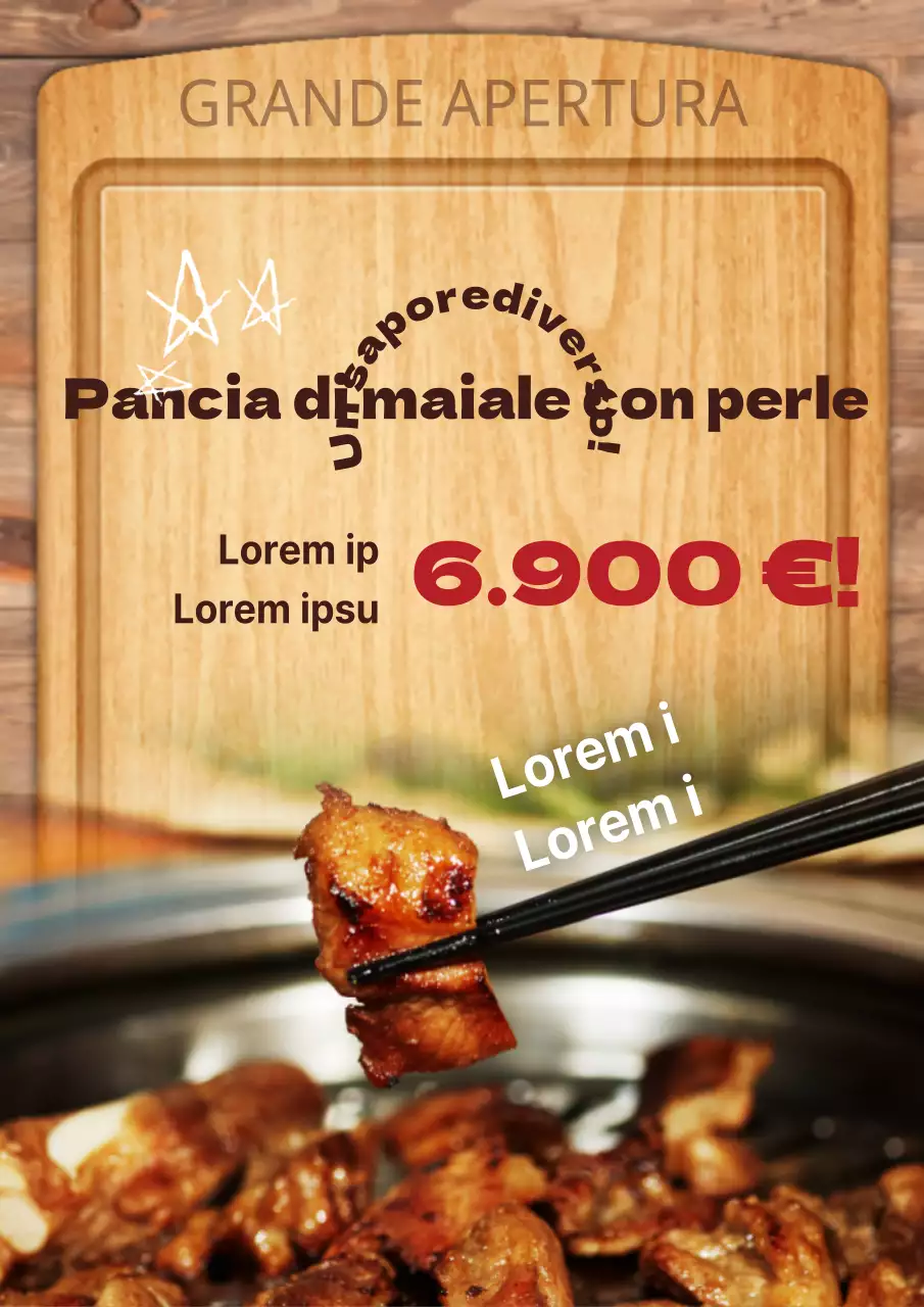 Promuovere il menu di una steakhouse di concezione vintage con taglieri marroni e foto di bistecche