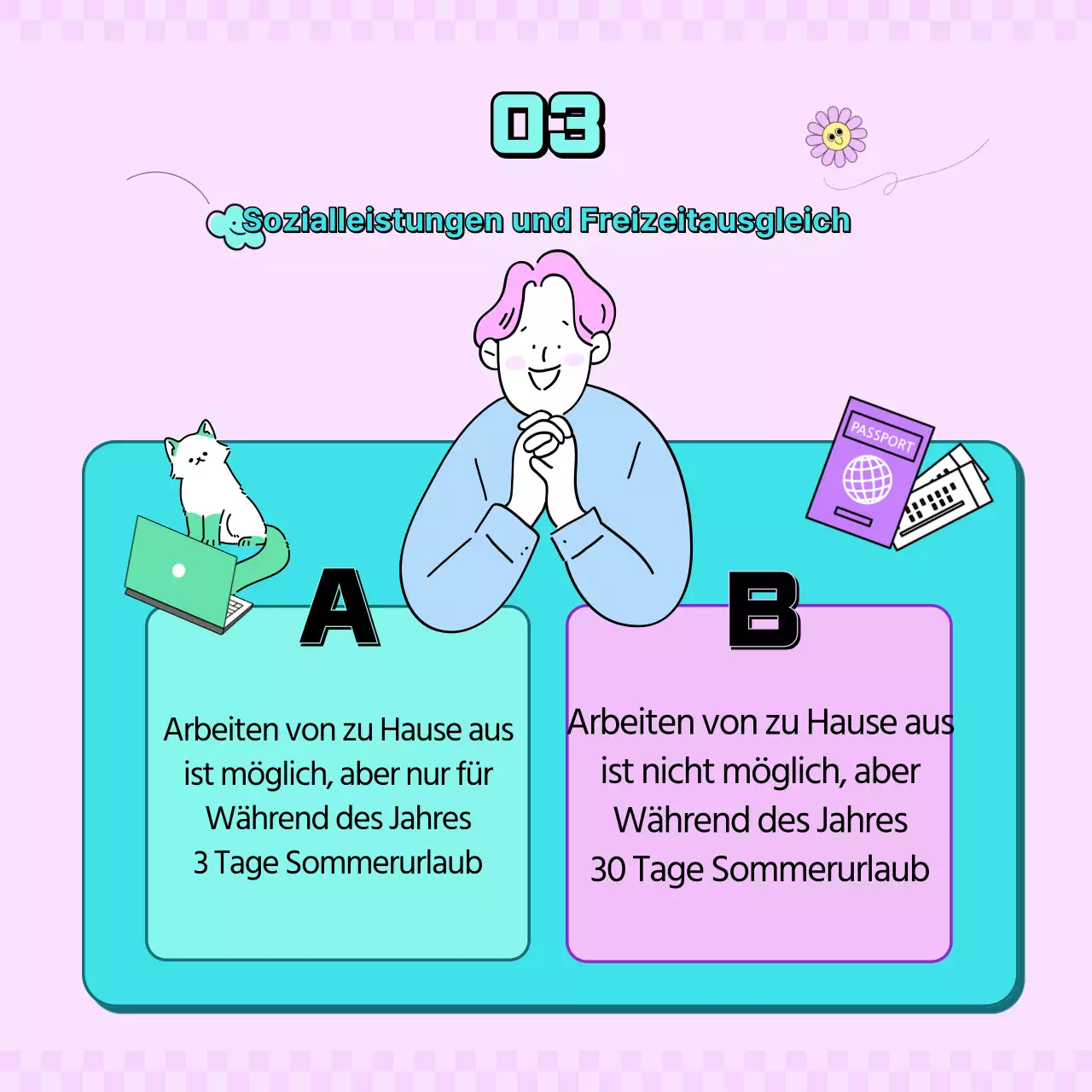 Minze, lila und rosa Büroangestellte Balance Spiel CardNews