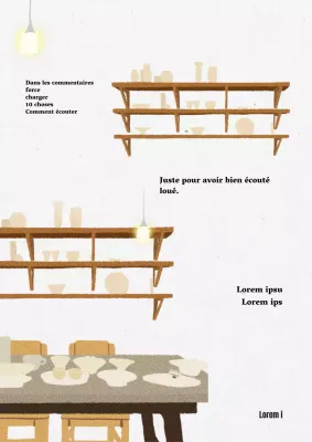 Un livre d'auto-assistance avec un concept de salle à manger beige