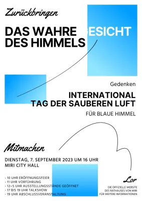 Veranstaltungsankündigung mit weißem Hintergrund und hellblauem Farbverlauf Rechteck Detail V1