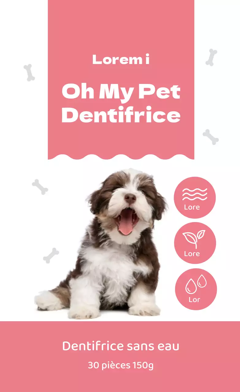 Étiquettes de dentifrice roses et mignonnes