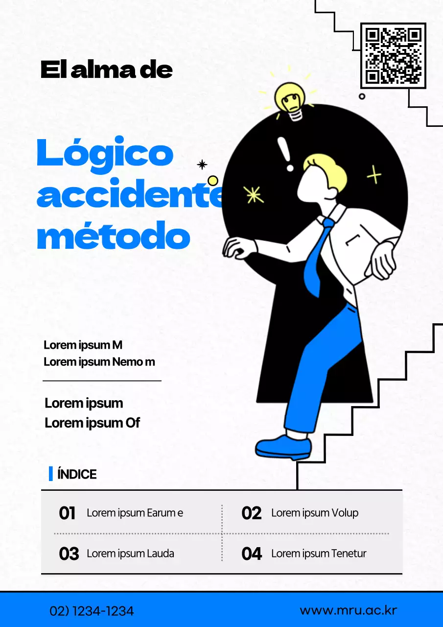 Pensamiento lógico en blanco y azul Conceptos ilustrados Anuncio de conferencia