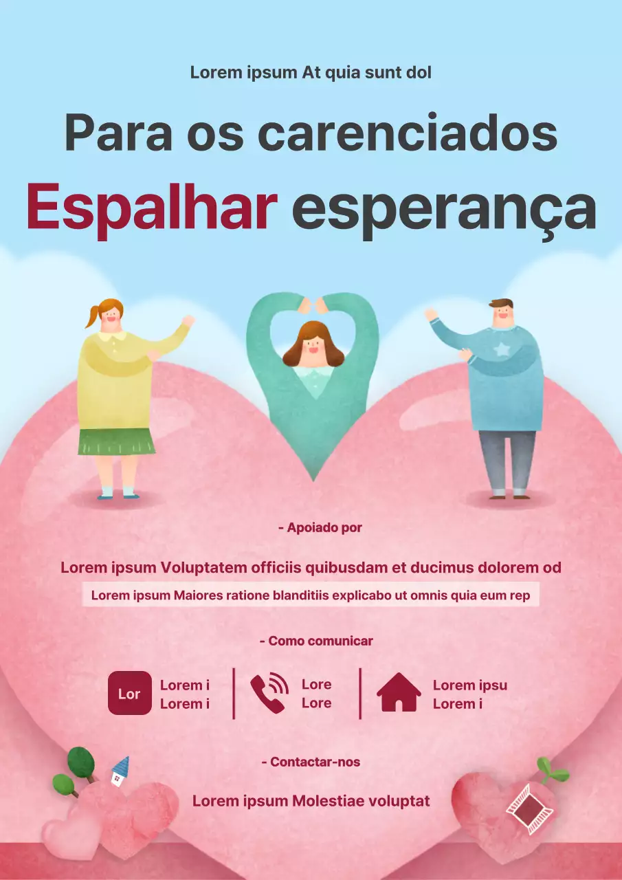 Sinal de apoio ao ângulo morto de bem-estar com um coração grande, conceito de ilustração giro