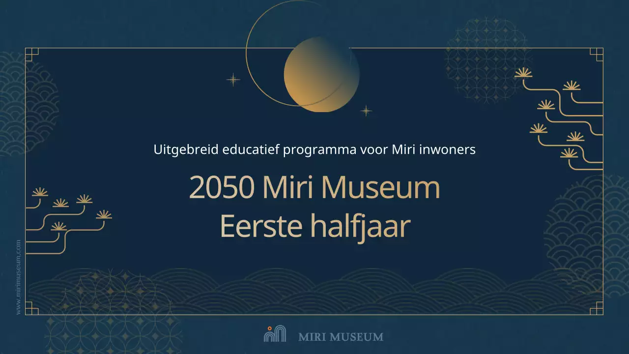 Blauw oriëntaals thematisch museum programmaplan