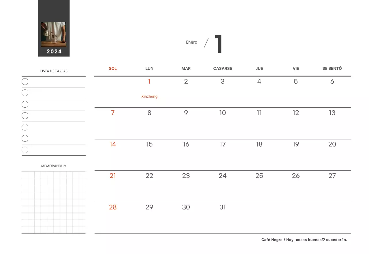 Un café sentimental blanco y marrón