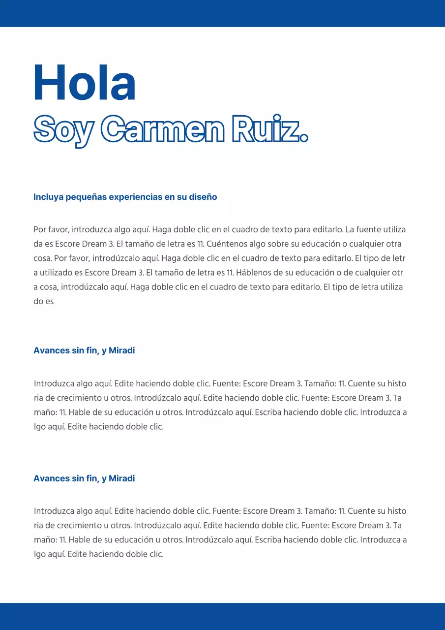 Letras azules y blancas sencillas