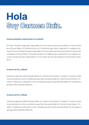 Letras azules y blancas sencillas