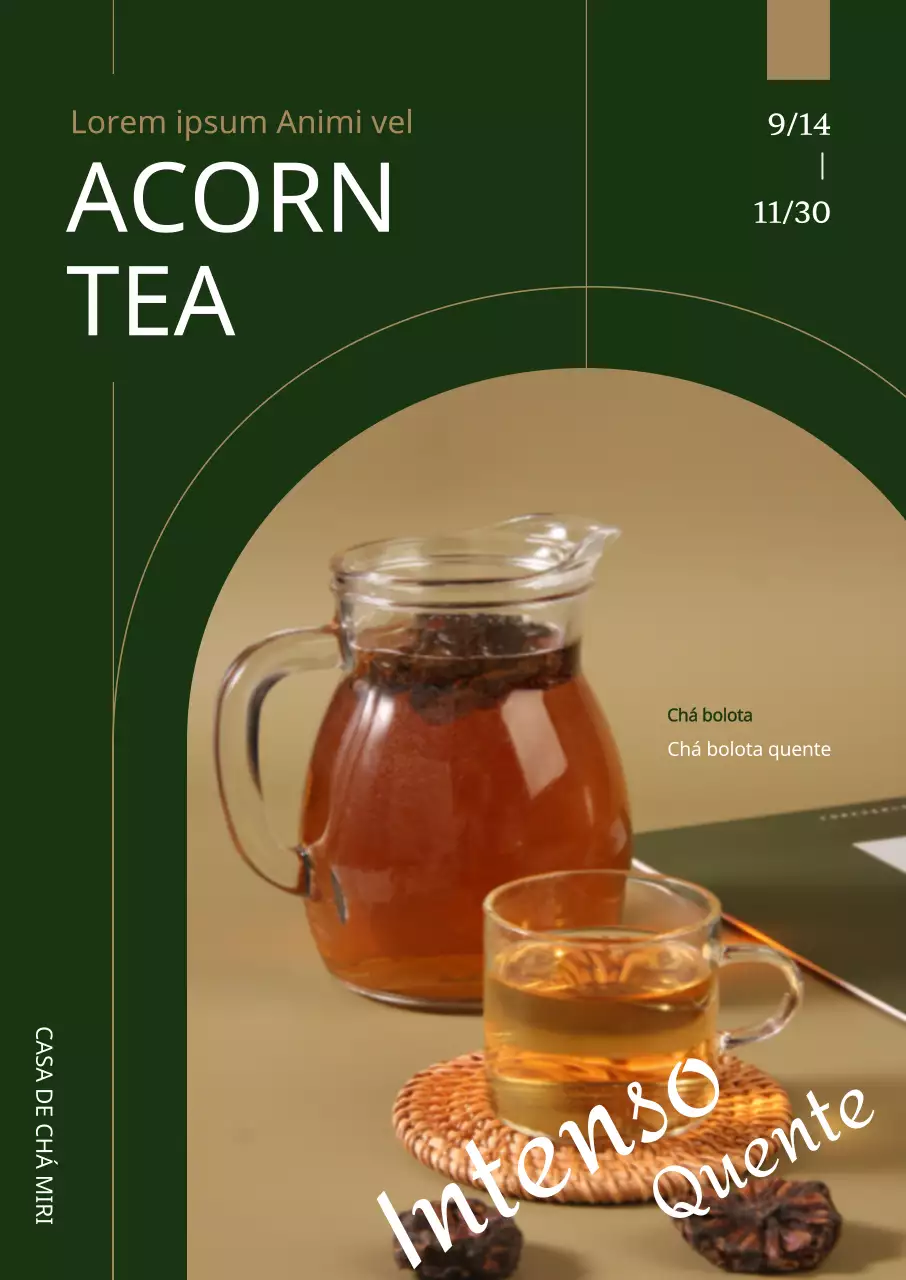 Promova o seu novo menu de outono com um fundo verde escuro e limpo