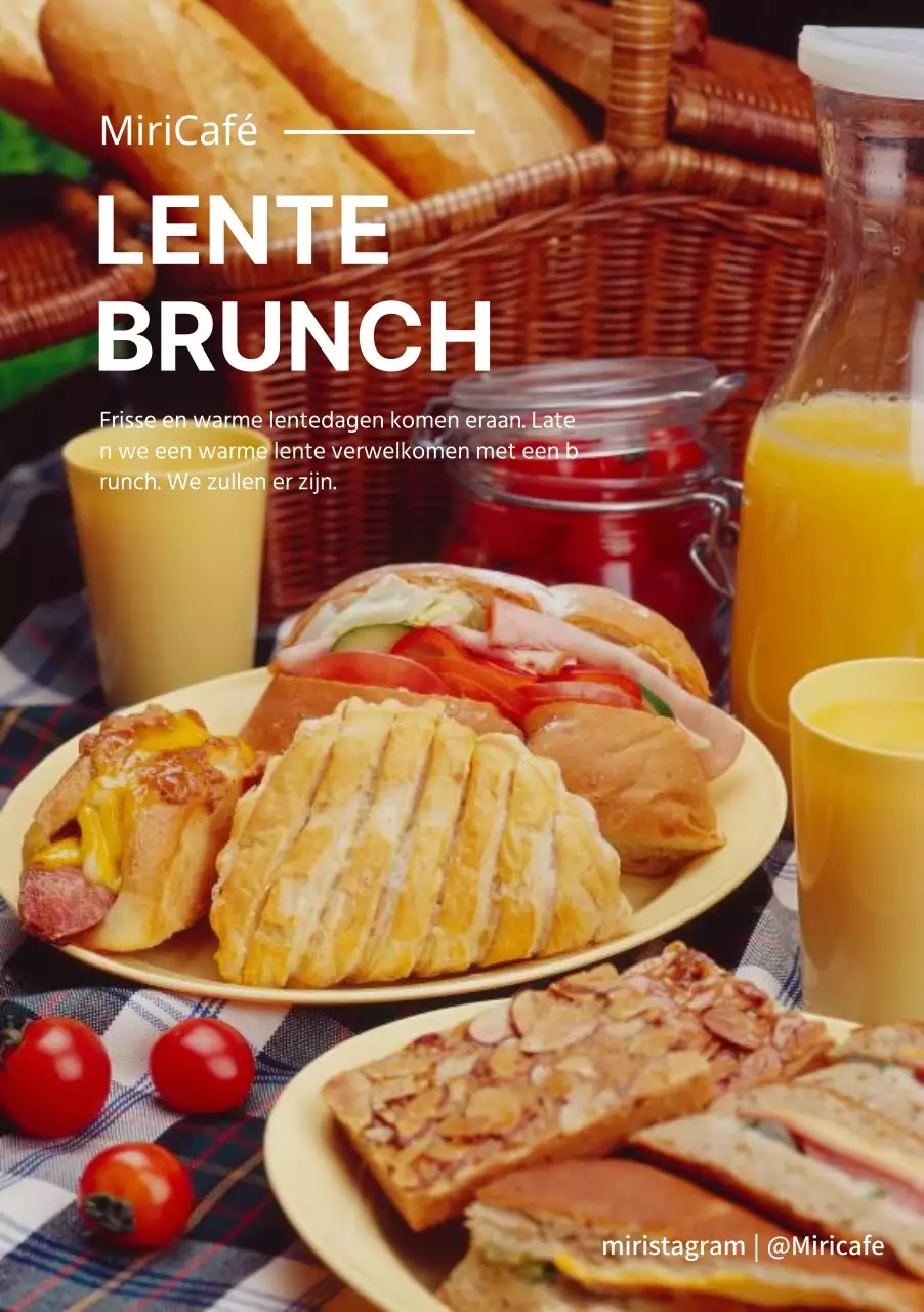 Foto van het op de lente geïnspireerde brunchmenu