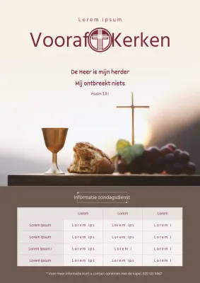 Kalm kerkje poster in bruin