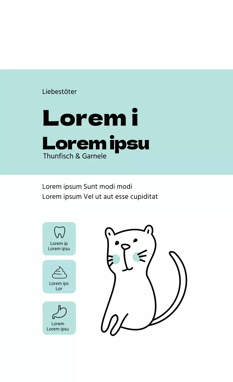 hellblaue Illustration Icon ordentliches Haustier Etikett