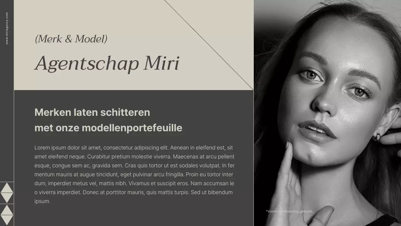 Sollicitatiebrief voor modern modellenbureau in grijs