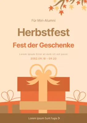 Herbstfest der Universität Geschenkaktion in Braun und Koralle