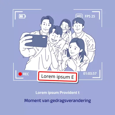 Een eenvoudige blauw-witte fotografieclub wekelijkse missiepost