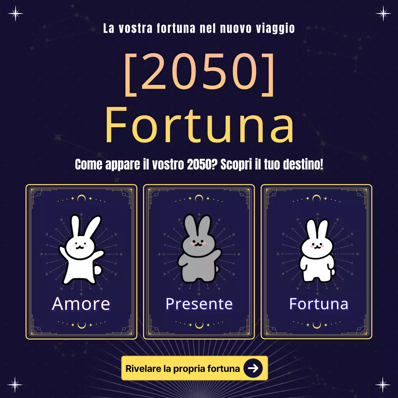 L'evento Instagram dell'oroscopo di Capodanno in blu navy e giallo