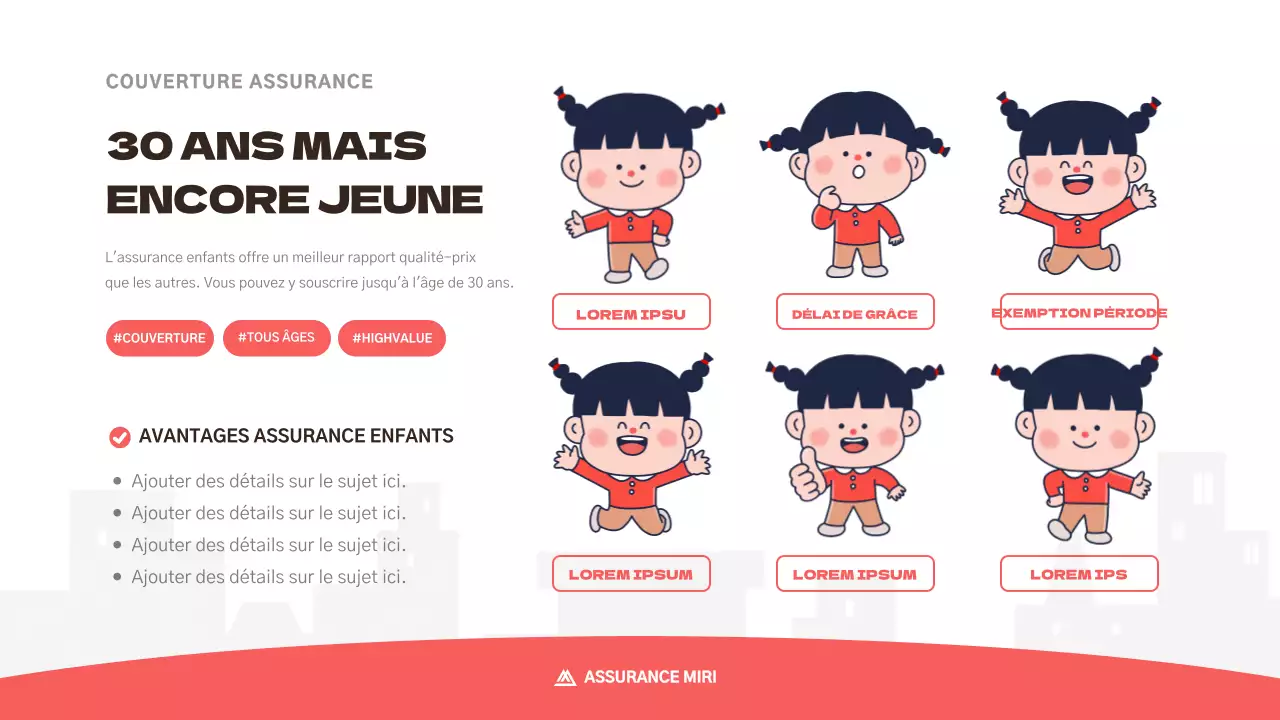 Mignonne proposition d'assurance pour enfants en rose
