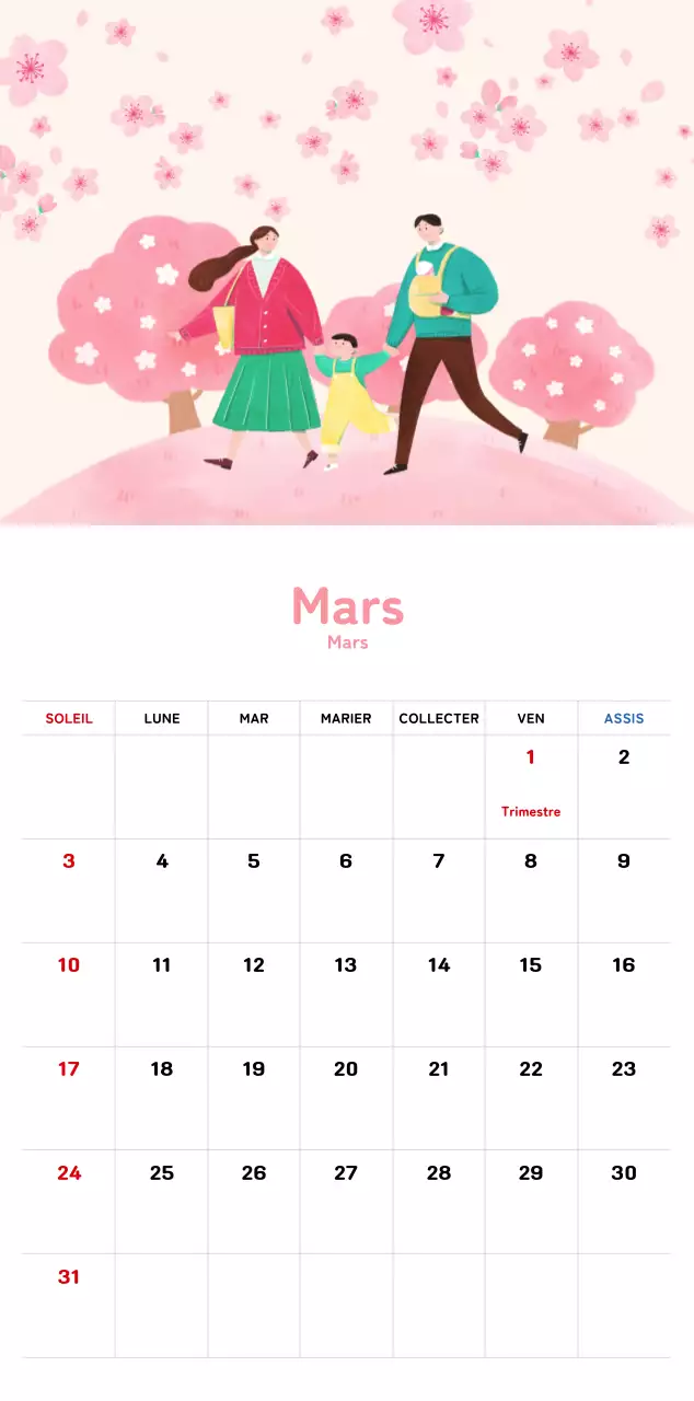 Un calendrier du Nouvel An chaleureux et illustré