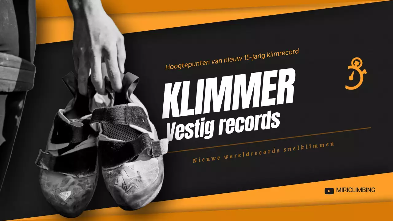 Klimrecord highlights in zwart en geel