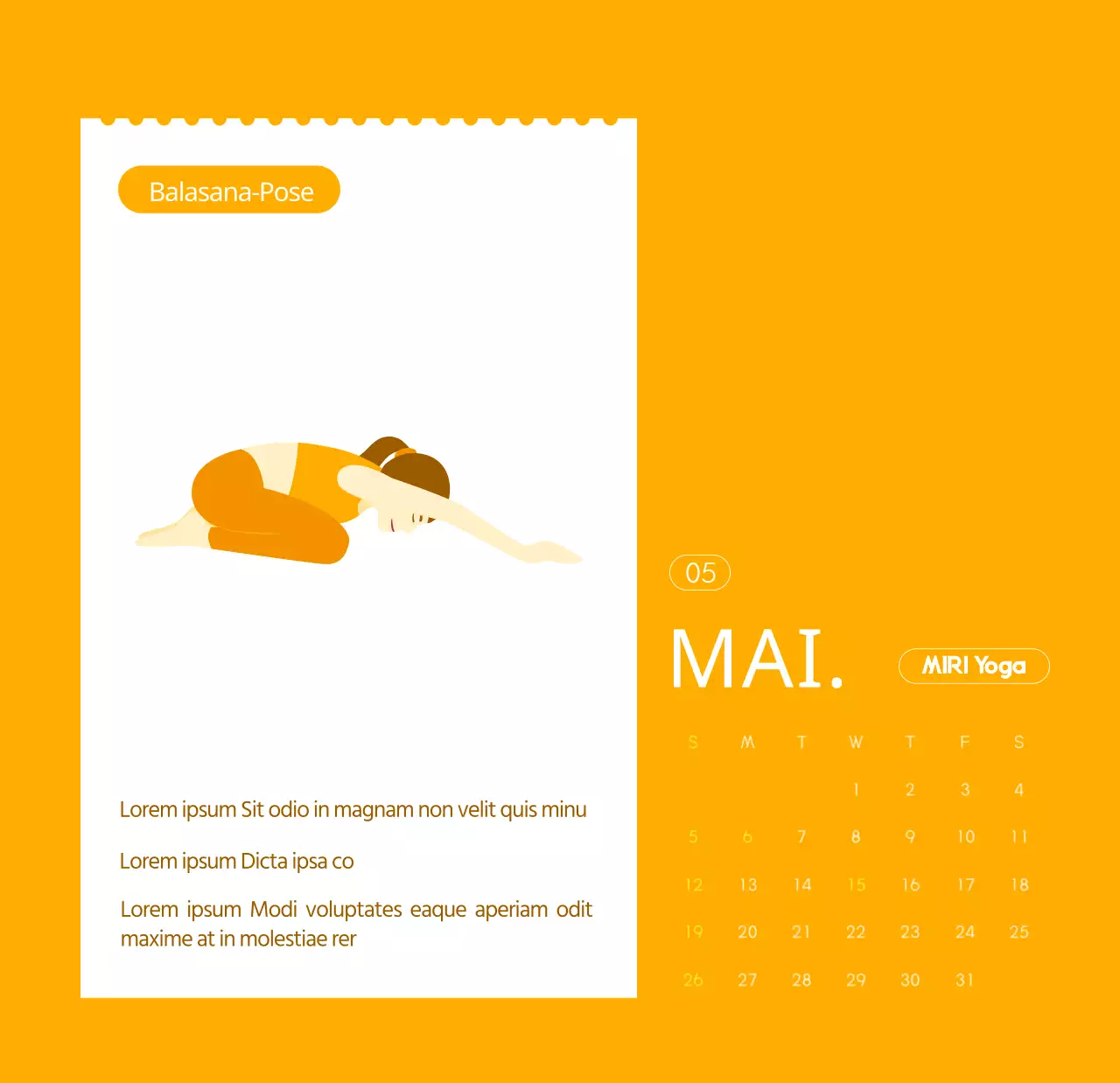 Orangefarbene Kalender zum Verschenken bei der Werbung für Ihr Yogastudio