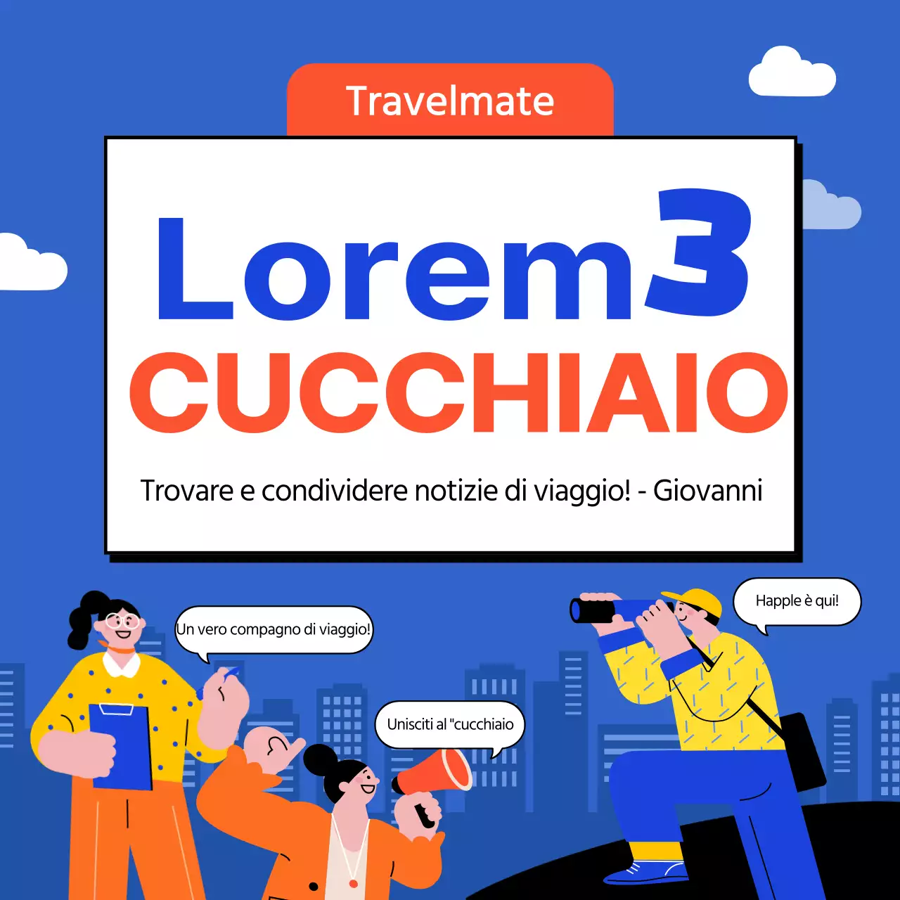 Illustrazione blu e arancione dei sostenitori del Gen MZ