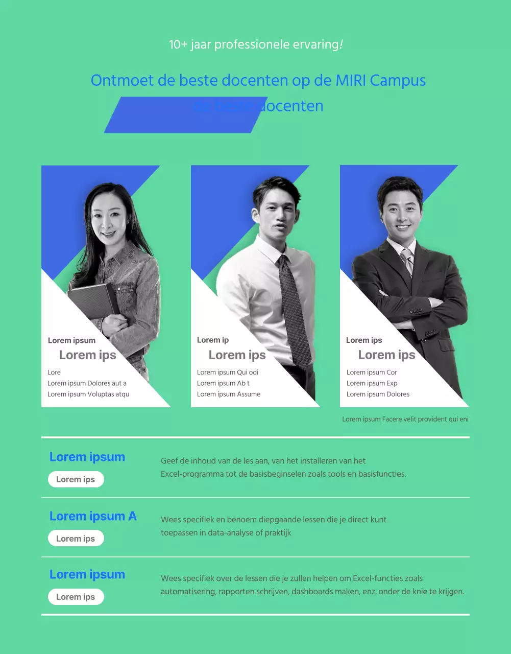 Introductie van de kitscherige groene en blauwe Excel zelfhulp online cursus