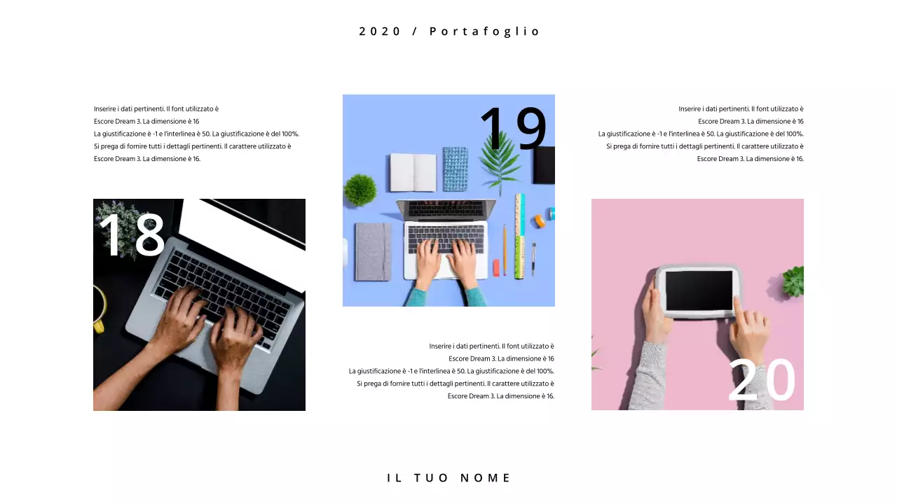 Un portfolio semplice in bianco e nero