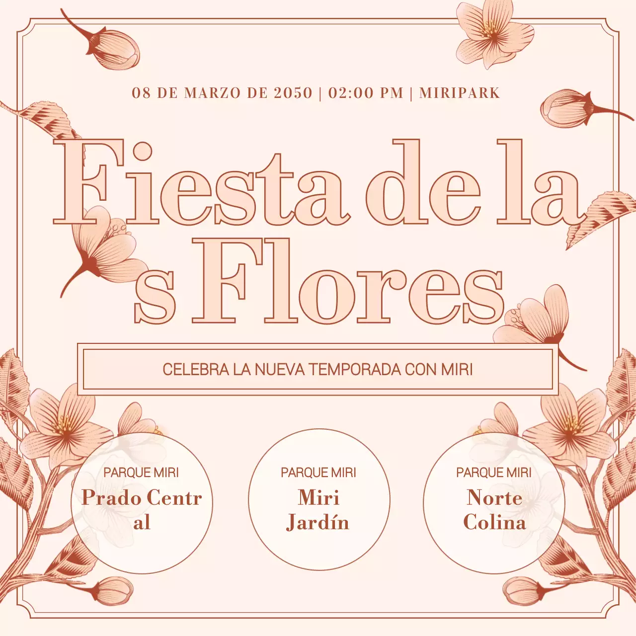 Promover un festival primaveral de rosas y marrones