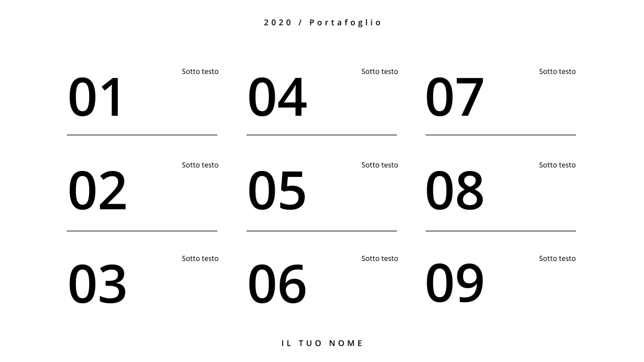 Un portfolio semplice in bianco e nero