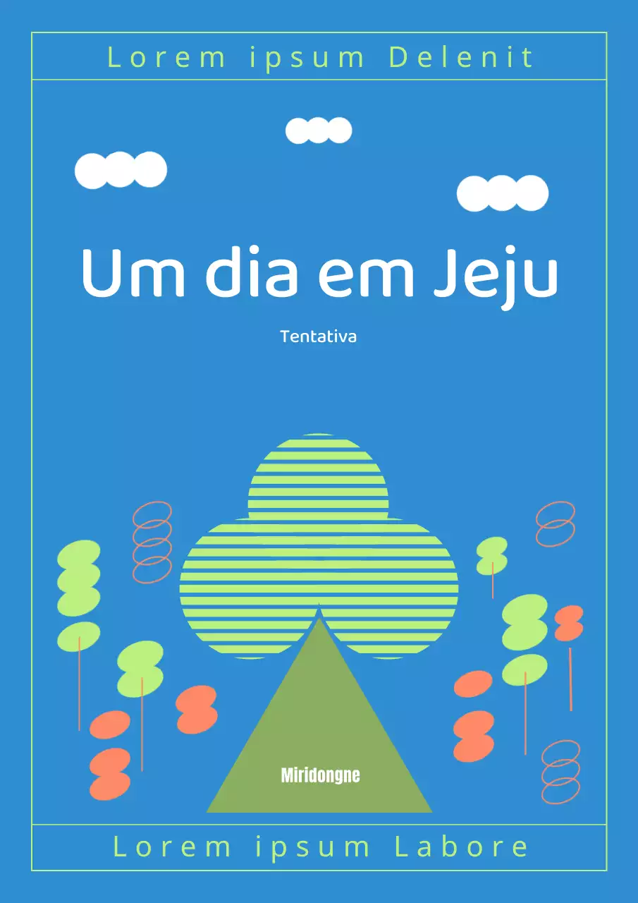 Receitas de comida de Jeju com um conceito de design simples azul claro