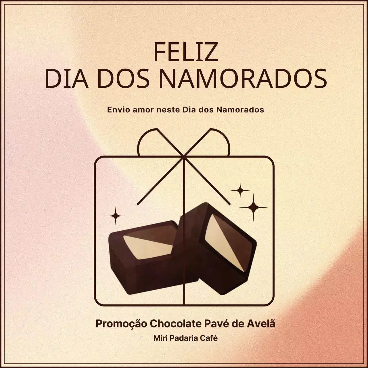 Chocolates para o Dia dos Namorados em rosa-bege para um toque sentimental