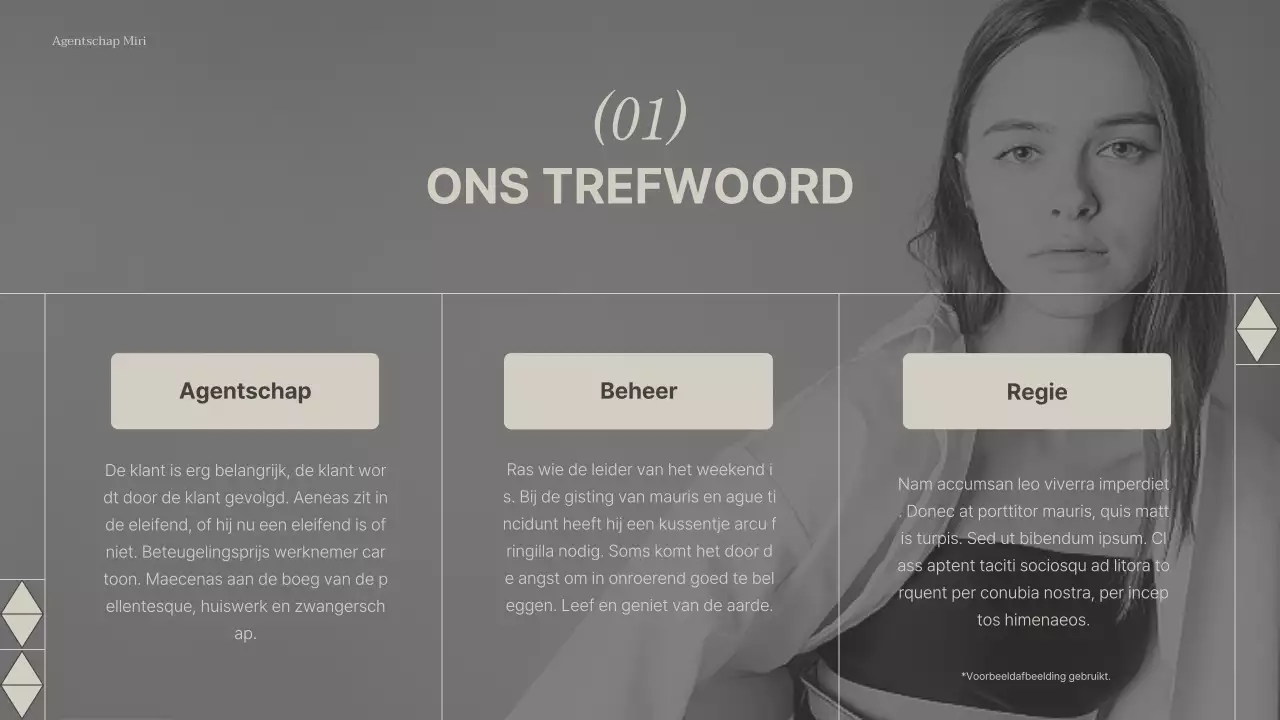 Sollicitatiebrief voor modern modellenbureau in grijs