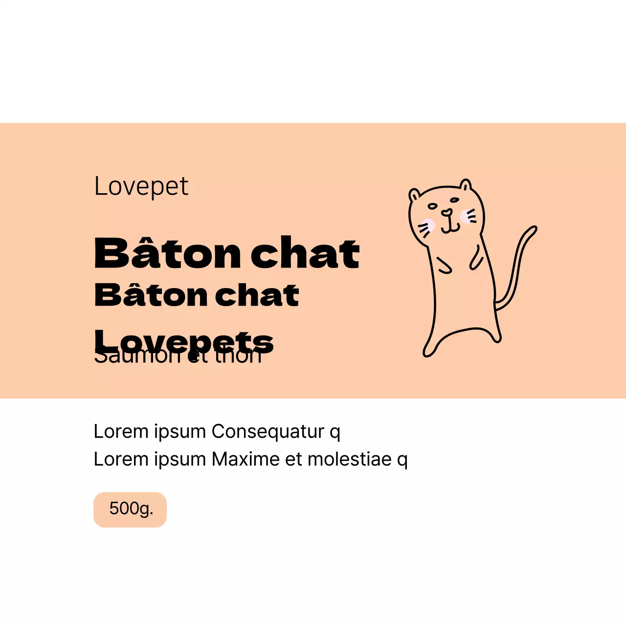 Etiquette pour animaux de compagnie avec illustration rose