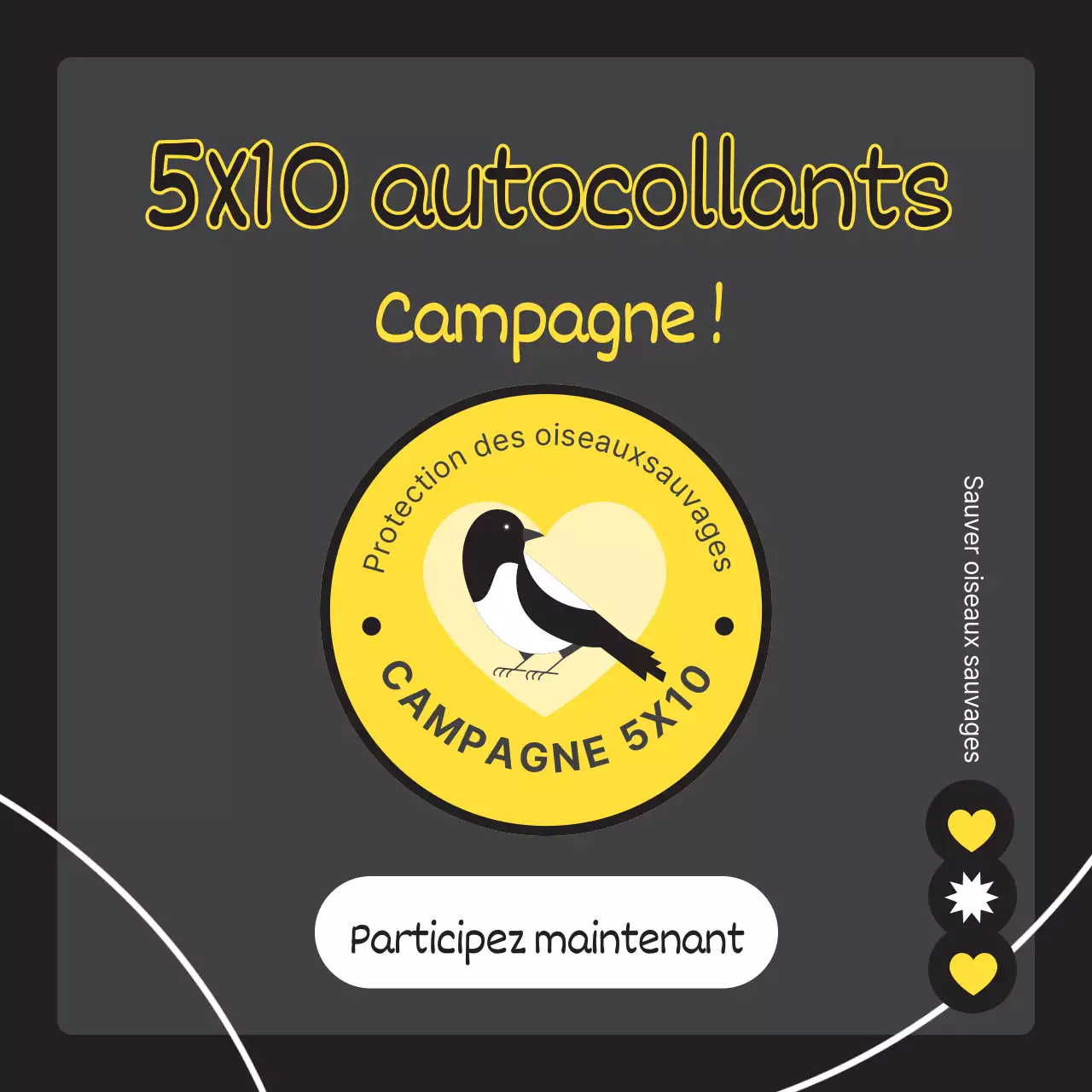 Obtenez un simple oiseau sauvage en noir et jaune