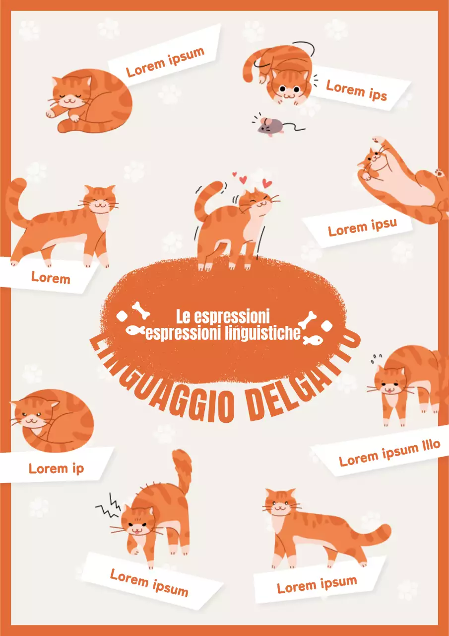 Gatto avorio e arancione verbalizzazione educativa webposter