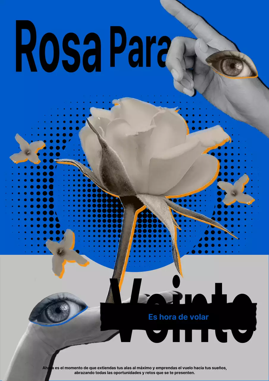 Collage Concepto Día de la mayoría de edad en azul y gris