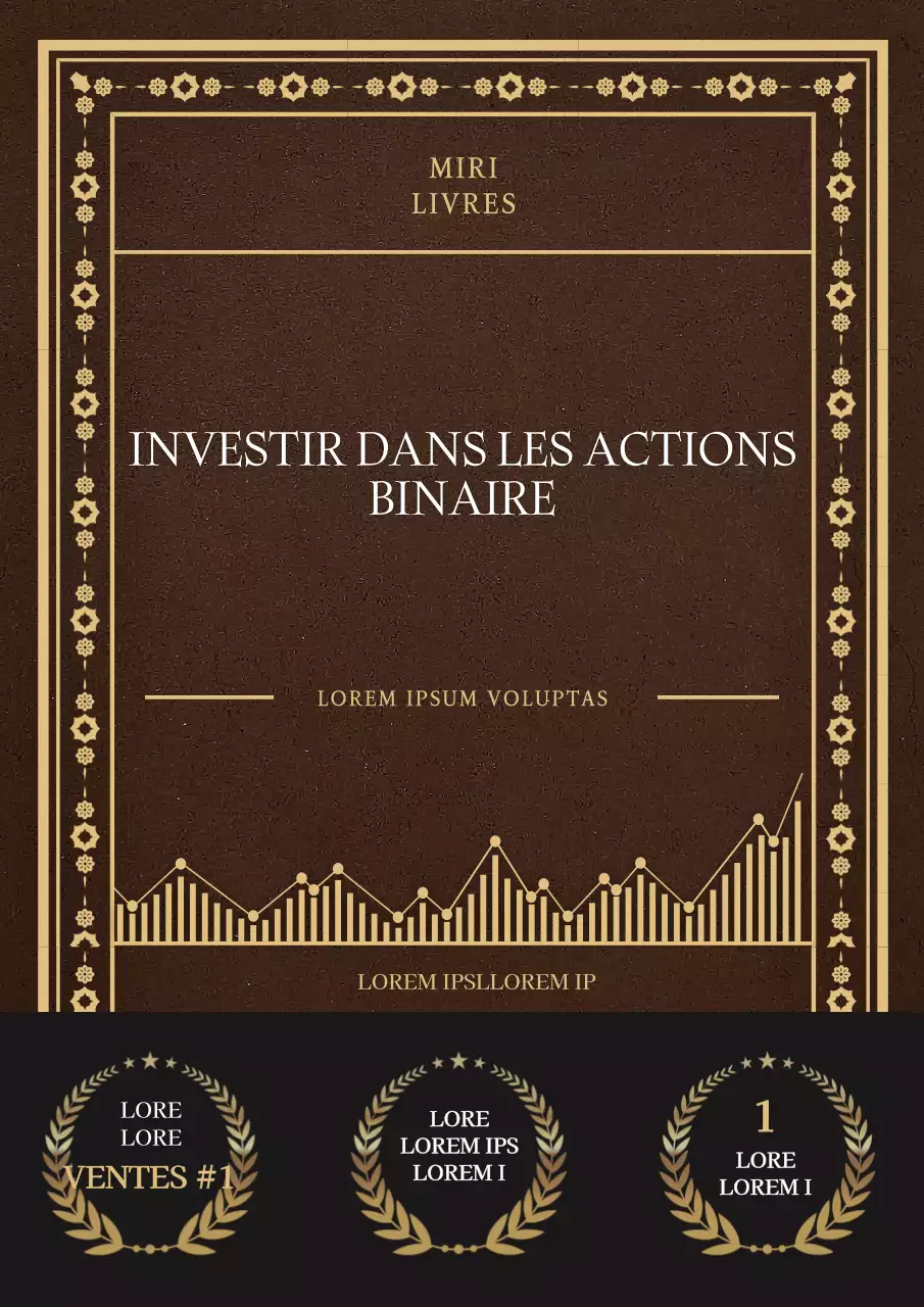 Couverture d'un livre d'affaires sur l'investissement boursier, de couleur marron et de grande classe