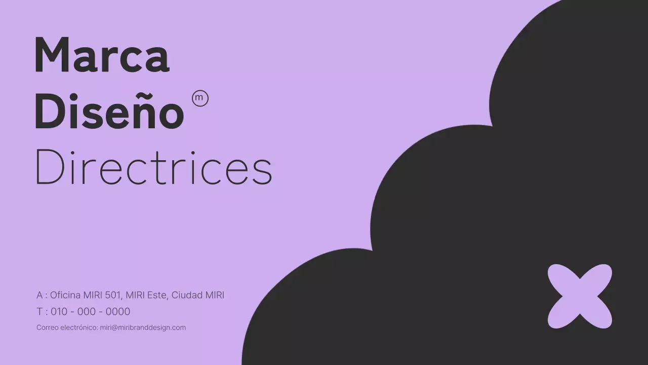 Logotipo con formas modernas y detalles en negro y violetaReglas generales